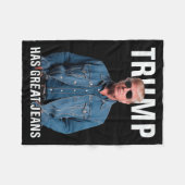 Männer Frauen Trump große Jeans Funny Meme Fleecedecke (Vorderseite (Horizontal))