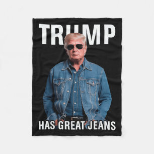Männer Frauen Trump große Jeans Funny Meme Fleecedecke