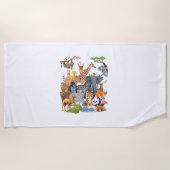 Männer Frauen und Kinder Zoo Day Party Niedlich 22 Strandtuch (Vorderseite)