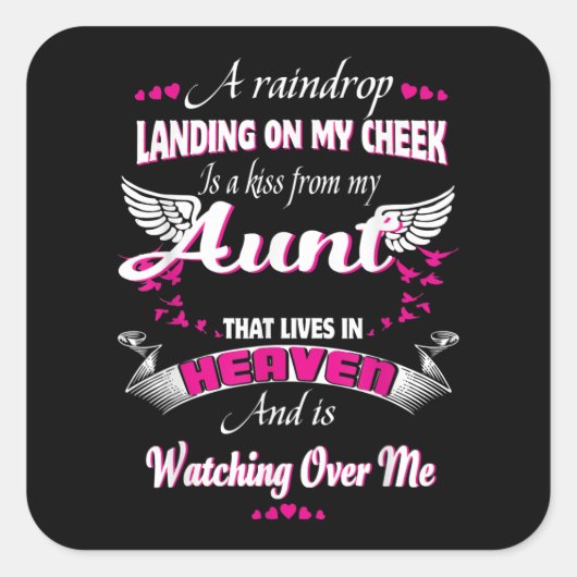 Männer Frauen verlieren Tante in liebenden Gedenks Quadratischer Aufkleber (Vorderseite)