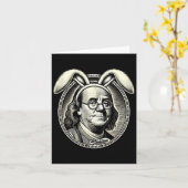 Männer Frauen Vintag Ostern Bunny Costume Benjamin Karte (Gelbe Blume)