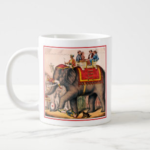 Männer führen einen Zirkusakt mit einem Elefanten Jumbo-Tasse