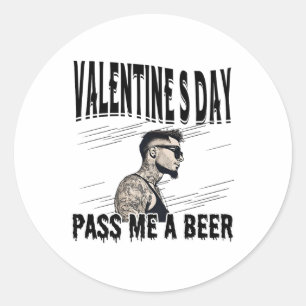 Männer für Anti-Valentinstag Tattoooid Single Man Runder Aufkleber