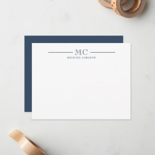 Männer für klassische Monogramm-Stationery Mitteilungskarte