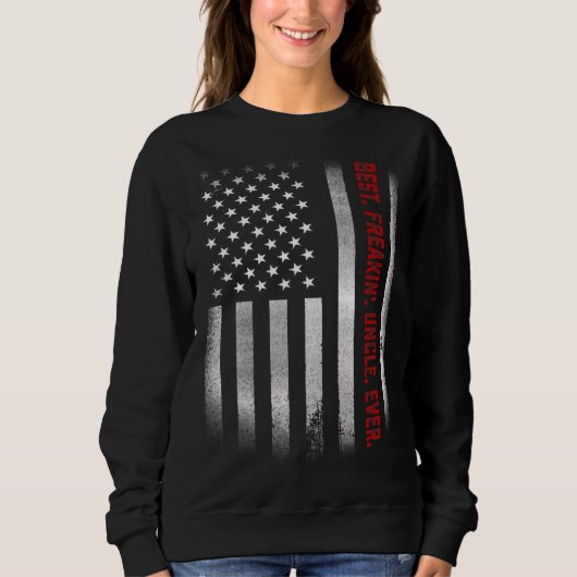 Männer für Onkel Bestes Freakin Onkel je US-Flagge Sweatshirt (Vorderseite)