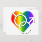 Männer-Gay Pride-Karten-Rainbow-Liebe-Karten Postkarte (Vorne/Hinten)