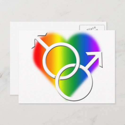 Männer-Gay Pride-Karten-Rainbow-Liebe-Karten Postkarte (Vorne/Hinten)