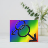 Männer-Gay Pride-Karten-Rainbow-Liebe-Karten Postkarte (Stehend Vorderseite)