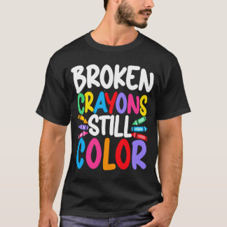 Männer gebrochene Wachsmalstifte färben mentale Ge T-Shirt