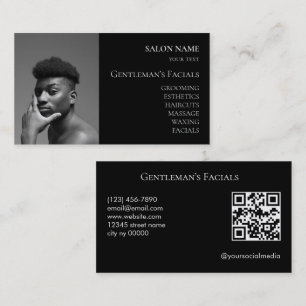 Männer Gesichtsbehandlungen QR-Code Visitenkarte