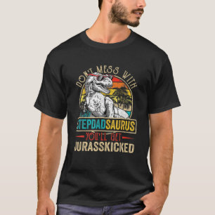 Männer gestört Stepdadsaurus Dinosaur T Rex Vater T-Shirt