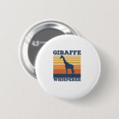 Männer Giraffe Flüsterer Retro Afrikanisches Tier Button (Vorne & Hinten)