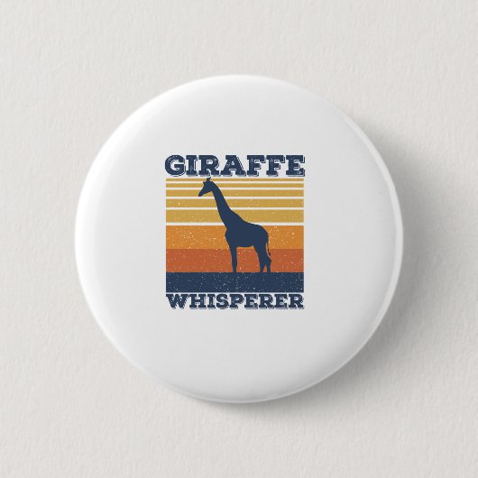 Männer Giraffe Flüsterer Retro Afrikanisches Tier Button (Vorderseite)
