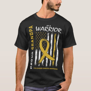 Männer Gold Stolz Großvater Kindheitskrebs-Bewusst T-Shirt