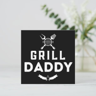 Männer grillen Daddy BBQ und räuchern zum Vatertag Feiertagskarte