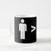 Männer größer als Frauen-weiße Tasse (Vorderseite Links)