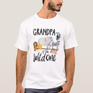 Männer Großvater des wilden Zoo Birthday Safari un T-Shirt