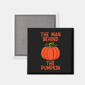 Männer Halloween der Mann hinter dem Kürbis Magnet (Vorderseite/Rückseite)