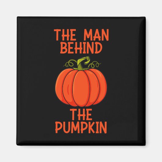 Männer Halloween der Mann hinter dem Kürbis Magnet (Vorne)