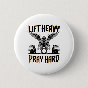 Männer heben heftigen Gebet Hard Christlich Gym Wo Button
