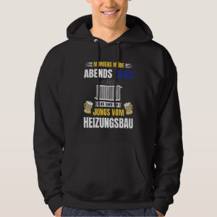 Männer Heizplatte Morgens müde Abend Blue Fu Hoodie
