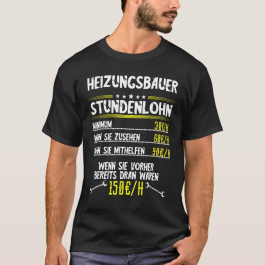 Männer Heizungsbauer Stundenlohn Sanitäre Pflanze  T-Shirt (Vorderseite)