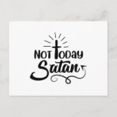 Männer heute nicht Satan V-Neck Graphic T - Shirt Postkarte (Vorderseite)
