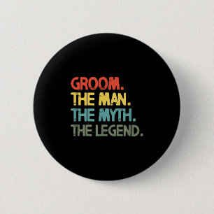 Männer Hochzeit Junggesellenabschied Retro Vintage Button