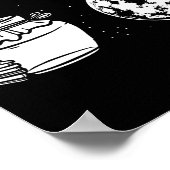 Männer Honig Astronaut Mond lustig Flitterwochen B Poster (Ecke)