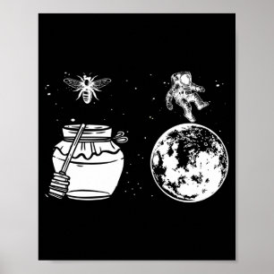 Männer Honig Astronaut Mond lustig Flitterwochen B Poster