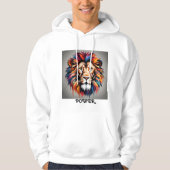 Männer-Hoodie-Design auf Löwen-Power Hoodie (Vorderseite)
