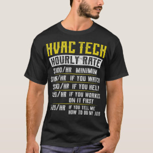 Männer HVAC Technician Stundenrate Vintag Hvac Fun T-Shirt