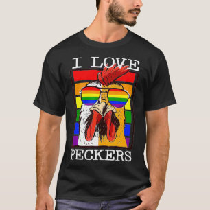 Männer I Lieben Flecker Rooster Gay LGBT Rainbow C T-Shirt