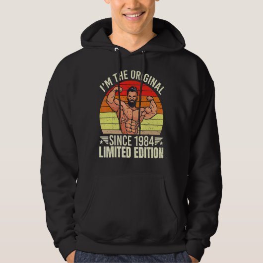 Männer ich bin das Original seit 1984 Coole Retro- Hoodie (Vorderseite)