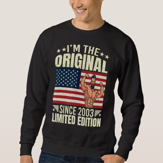 Männer ich bin das Original seit 2003 Coole Retro- Sweatshirt (Vorderseite)