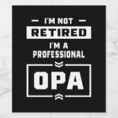 Männer ich bin ein Berufliches opa-geduldiges Gesc Weinetikett (Einzelnes Label)