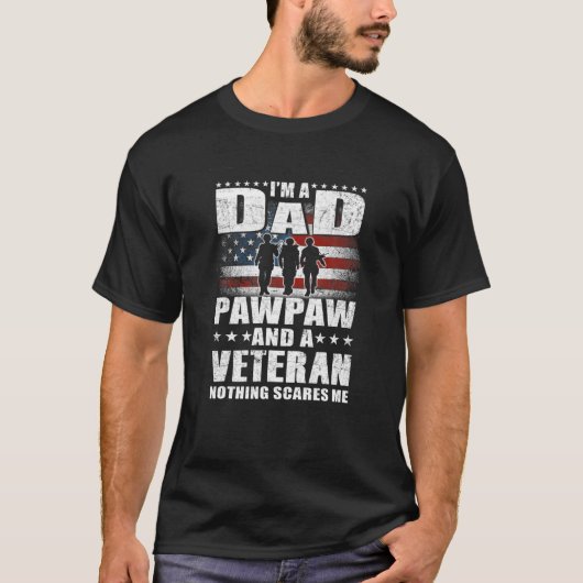 Männer ich bin Vater, Pawpaw und Veteran T Shirt F (Vorderseite)