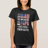 Männer ich habe zwei Titel Vater und Papa US Flag T-Shirt (Vorderseite)
