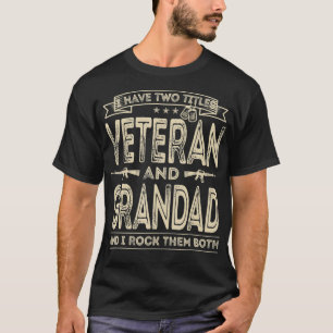 Männer Ich habe zwei Titel Veteran und Opa Lustig T-Shirt