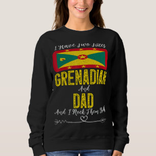 Männer ich habe zwei Titeln Grenadian und Vater Gr Sweatshirt