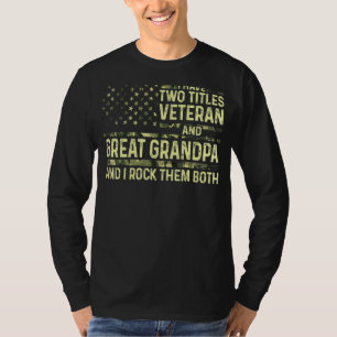 Männer ich habe zwei Titeln Veteran und Großvater T-Shirt