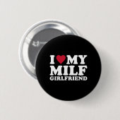 Männer Ich liebe meine Freundin Performance Button (Vorne & Hinten)
