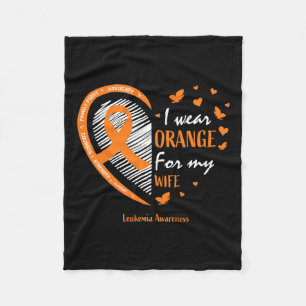 Männer ich trage Orange für meine Ehefrau Leukämie Fleecedecke