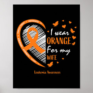 Männer ich trage Orange für meine Ehefrau Leukämie Poster