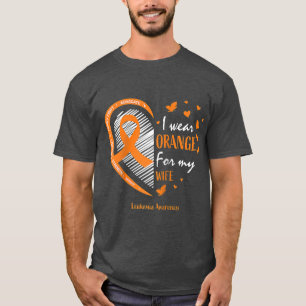 Männer ich trage Orange für meine Ehefrau Leukämie T-Shirt