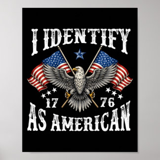 Männer identifizieren sich als amerikanische Flagg Poster