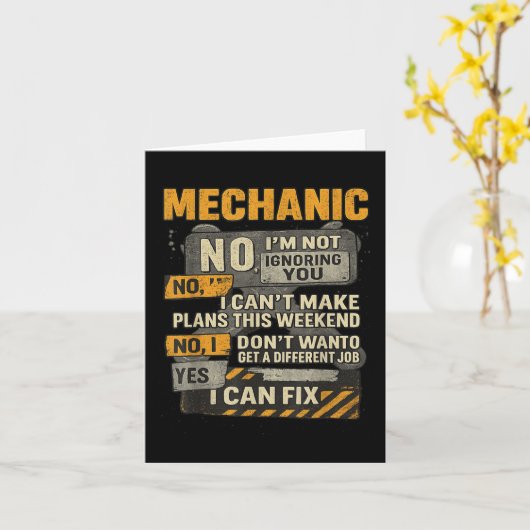 Männer ignorieren Ihren mechanischen Spaß nicht Karte (Gelbe Blume)