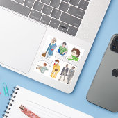 Männer Illustriert Aufkleber (Laptop mit iPhone)