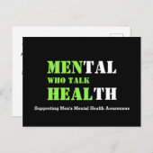 MÄNNER IM Mental Health, DIE "HEY Custom Support"  Postkarte (Vorne/Hinten)