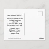 MÄNNER IM Mental Health, DIE "HEY Custom Support"  Postkarte (Rückseite)